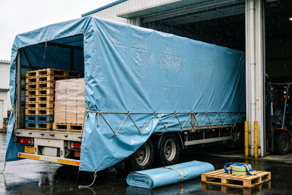 PVC Tarpaulin Rain Protection Solution for Logistics Transportation Vehicles