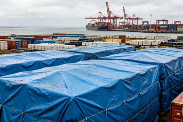 Port Open-Air Cargo PVC Tarp Protection Solution Port Open-Air Cargo PVC Tarp Protection Solution