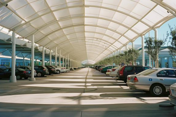 PVC Tarpaulin Membrane Structure Industrial Parking Canopy Solution