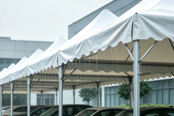 PVC Tarpaulin Rainproof Solutions for Car Parking Sheds