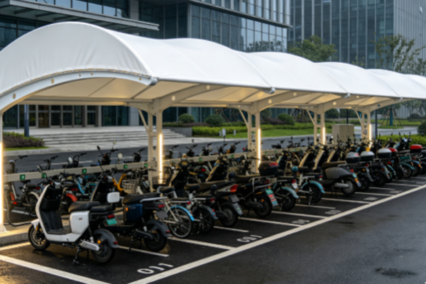 PVC Tarpaulin Membrane Structure Electric Vehicle Shelter Solution