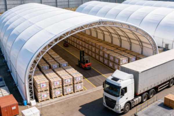 PVC Tarpaulin Rainproof Solution for Warehouse Loading and Unloading Areas