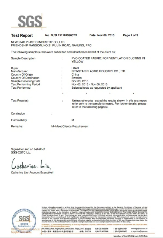 SGS certification - flame retardancy-1