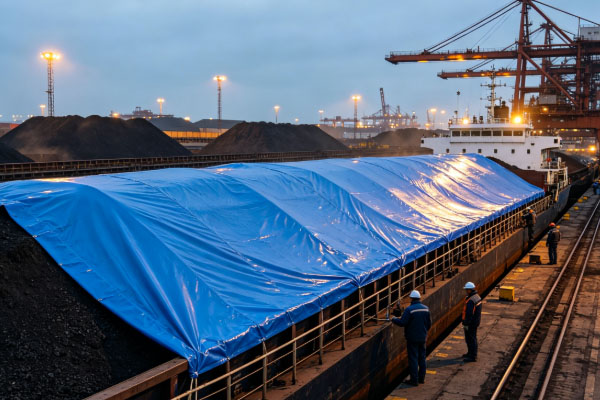 PVC Tarpaulin Dustproof Covering Solution for Port Coal Transportation