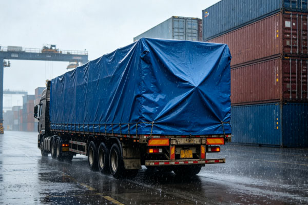 Port Truck Transportation PVC Tarpaulin Sealing And Covering Solution