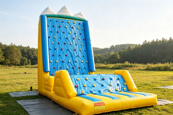 Commercial Childrens Inflatable Climbing Wall Fire-Resistant PVC Tarpaulin Solution