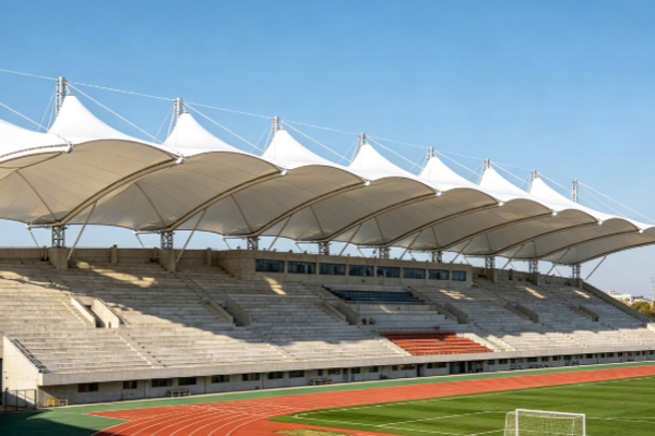 PVC Tarpaulin Membrane Structure Sports Stand Sunshade Solution