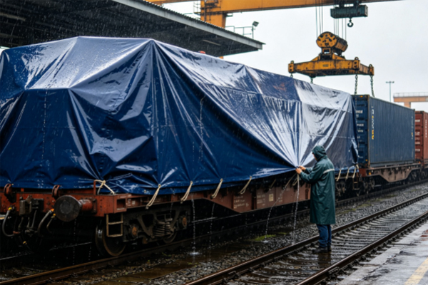 PVC Tarpaulin Railway Logistics Cargo Covering Solution